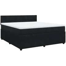 vidaXL Boxspringbett mit Matratze Schwarz 180x200 cm Samt