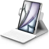 Bettdow für iPad Air 11 Zoll M3 2025/ M2 2024 Tastatur Hülle, Hoch-/Querformat Verwenden, QWERTZ Layout Abnehmbarer Tastatur mit Hülle für iPad Air 11 Zoll 2024/2025, Air 5.Gen/4.Gen 10.9", Grau
