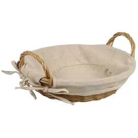 KESPER | Brotkorb mit Textilfutter, Kunststoffgeflecht, abnehmbar | Ø 23 x H 6 cm | Brötchenkorb, Servierkorb für Haushalt & Gastronomie | 17682
