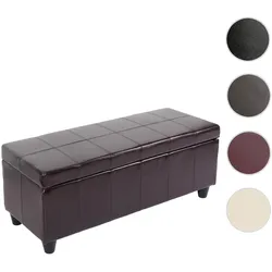 Bank Sitzbank MIT Aufbewahrung Kriens Leder + Kunstleder 112x45x45cm MVG-zertifiziert ~ braun