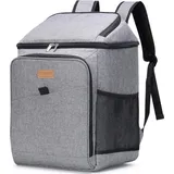 Famanu Kühlrucksack 26L - Isolierte Kühltasche für Picknick, Camping, Reisen, Grau