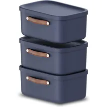Rotho Maloja Aufbewahrungsbox 39,5 x 26,5 x 17,7 cm 3-tlg. blau