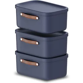 Rotho Maloja Aufbewahrungsbox 39,5 x 26,5 x 17,7 cm 3-tlg. blau