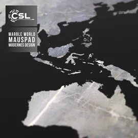 CSL Gaming Mauspad, XXL Schreibtischunterlage 900 x 400mm, Präzision & Geschwindigkeit, Marmor schwarz