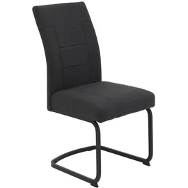 Hela Tische, 4er Set Esszimmerstuhl Brindisi, Bezug Flachgewebe Anthrazit, Federkorb, 140kg belastbar