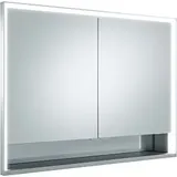 Keuco Royal Lumos Wandeinbau-Spiegelschrank 1000 x 735 x 165 mm, silber-eloxiert, Spiegelheizung, 2 kurze Türen