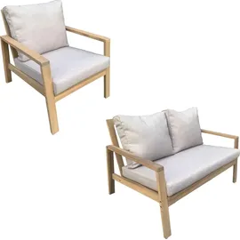 Happy Garden Gartenmöbel aus Akazienholz 4-sitzer Gili - Kissen Sand