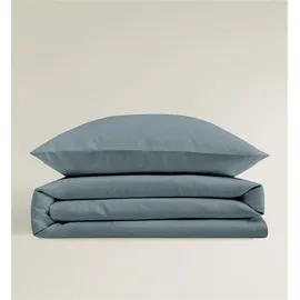BIERBAUM Elegant uni Blau 135 x 200 cm + 80 x 80 cm