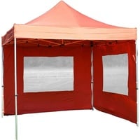 VCM PROFI Faltpavillon Partyzelt 3x3 m terracotta mit 2