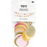Rico Design Genähte Girlande Kreise 2 m Glitter