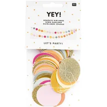 Rico Design Genähte Girlande Kreise 2 m Glitter