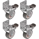 Osmond Seitliche Rollen, Möbelrollen, 5,1 cm (2 ), Gummirollen in L-Form, 4 Stück, 360-Grad-Drehgelenk, feststellbar, 4 Stück
