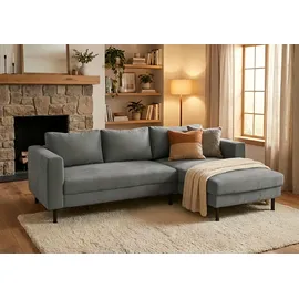 TRENDMANUFAKTUR Ecksofa Amazing II Cord 2-Sitzer Grau
