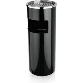 Was 1122 250 Pulverbeschichteter Stahl Standascher mit Herausnehmbarem Verzinktem Einsatz und Abnehmbarem Windaschenbecher, Schwarz, 25.0cm Durchmesser, 60.0cm Höhe
