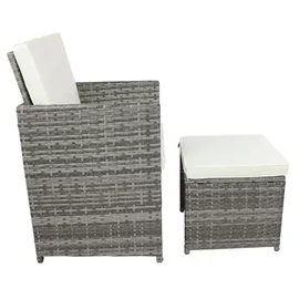 VCM Gartentisch | Balkontisch, 9-tlg Sitzgruppe Gartenmöbel Set Rattan 170 cm)