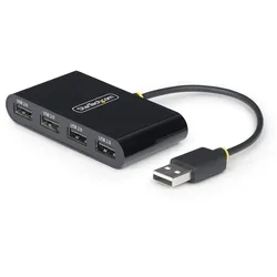 StarTech.com 4-Port USB 2.0 Hub, USB Bus Powered, Small Travel Mini USB Hub, USB