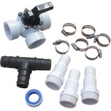 SPIRATO Pool Bypass Set 3-Wege-Ventil mit Schlauchtüllen 32/38mm, Rohrschellen, T-Stück und Teflonband, für Solarheizung und Wärmepumpen