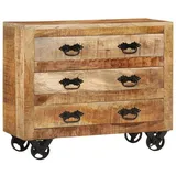 vidaXL Sideboard 80x30x65 cm Massives Raues Mangoholz
