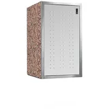 Paul Wolff Mülltonnenbox SILENT 121-Granit Mixed-Weißaluminium-Edelstahl-Türanschlag links
