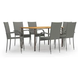 vidaXL Garten-Essgruppe 7-tlg. Grau