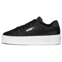 Puma Smash Platform V3 Laser Cut Plateau Sneaker Damen 02 black/strong gray/silver 38