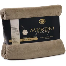 Gözze Merino Decke 220 x 240 cm taupe