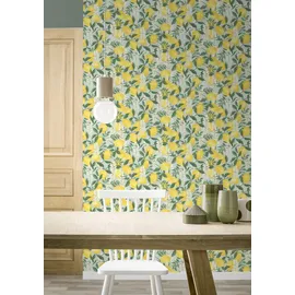 Rasch Textil Portofino Vliestapete 6 m x 0,53 m 1 St Blau/Grün/Gelb