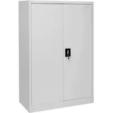 Mendler Aktenschrank HWC-H17, Stahlschrank Büroschrank, 2 Türen ~ 140x90x40cm grau