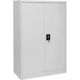 Mendler Aktenschrank HWC-H17, Stahlschrank Büroschrank, 2 Türen ~ 140x90x40cm grau