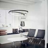 Ideal Lux LED Pendelleuchte OZ, rund, Ø 600 mm, 47W, 3000K, 5000lm, IP20, höhenverstellbar, schwarz