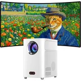 VenirCool Q2 Advanced Mini Tragbarer Projektor mit WiFi und Bluetooth, 1080P FHD 4K Unterstützung, Smart Projektor für Schlafzimmer, TV und Filme - HDMI/USB/PS5/Laptop kompatibel
