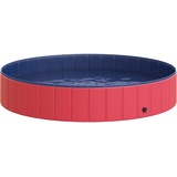 PawHut Hunde Swimmingpool mit Wasserablassventil rot, blau 160 x 30 cm
