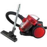 LENTZ Bodenstaubsauger ohne Beutel - 2,0Liter, Leistungsstarker Motor - 700Watt, Schwarz/Rot