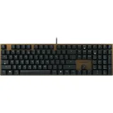 Cherry KC 200 MX Mechanische Office-Tastatur mit Eloxierter Metallplatte, EU-Layout QWERTY Kabelgebunden, MX2A SILENT RED Switches, Schwarz/Bronze