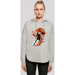 Kapuzenpullover F4NT4STIC "Basketball Splash Sport Oversize Hoodie", Damen, Gr. S, grau, Obermaterial: 100% Baumwolle, casual, oversize, Langarm, Pullover, Print