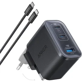 Anker Nano 70W, Netzladegerät 2x USB-C 1x USB Schwarz