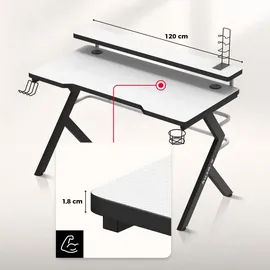 huzaro Gaming-Tisch Hero 5.0 Weiß