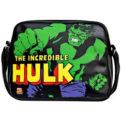 Schultertasche LOGOSHIRT "Hulk", Damen, Gr. B/H: 37cm x 28cm, schwarz, Lederimitat, bedruckt, Taschen, mit tollem Print