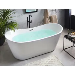 Whirlpool Badewanne freistehend weiß oval mit LED 168 x 80 cm ANTIGUA