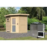 Woodfeeling Karibu Saunahaus Storven mit Bio-Ofen 9kW und externe Steuerung Easy