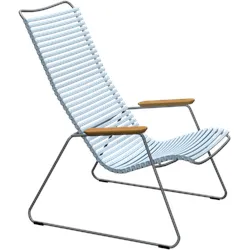 HOUE CLICK Relaxsessel Lounge Chair Bambusarmlehnen Stahlgestell - Grau