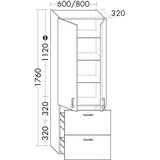 Burgbad Hochschr.Sys30 PG4 Sana 1760x600x320 Eiche Schwarz, HSBC060F6334 HSBC060F6334