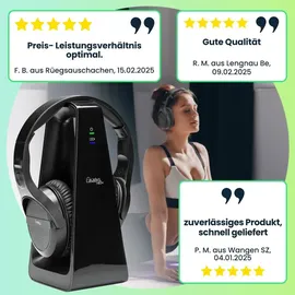 casativo-tech Digitaler Funk-Kopfhörer Schwarz