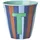 Rice Melamin Buchstabenbecher gestreift, T, blau