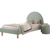 58 aufm Kessel Polsterbett mit Hocker Karlotta 97x212x107 Holzwerkstoff Grün