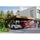 SKANHOLZ Carport Friesland 5,57 x 5,55 m nussbaum inkl. 2 Einfahrtsbögen