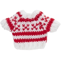 HobbyFun Puppenhaus Miniatur Wichteltür Pullover, weiß/rot 3,5 x 5cm