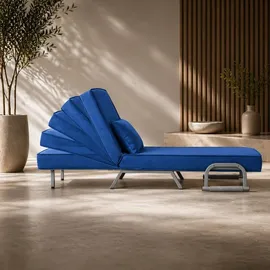 Makika Schlafsessel TED Stoff 59 x 83 x 0 cm Blau mit Kopfkissen