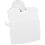 Brillantbad WHITE Papierrollenhalter Messing Weiß mit Deckel 140x155x80 mm für Bad & WC >> zum Bohren oder Kleben*