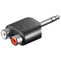 Goobay Audio-Adapter 6,3mm Stereo Klinken-Stecker - 2x Cinch-Buchse